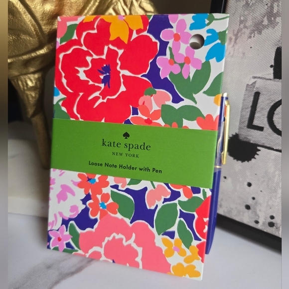 kate spade Other - Kate Spade Sunset Blooms Loose Notepad With Pen NEW